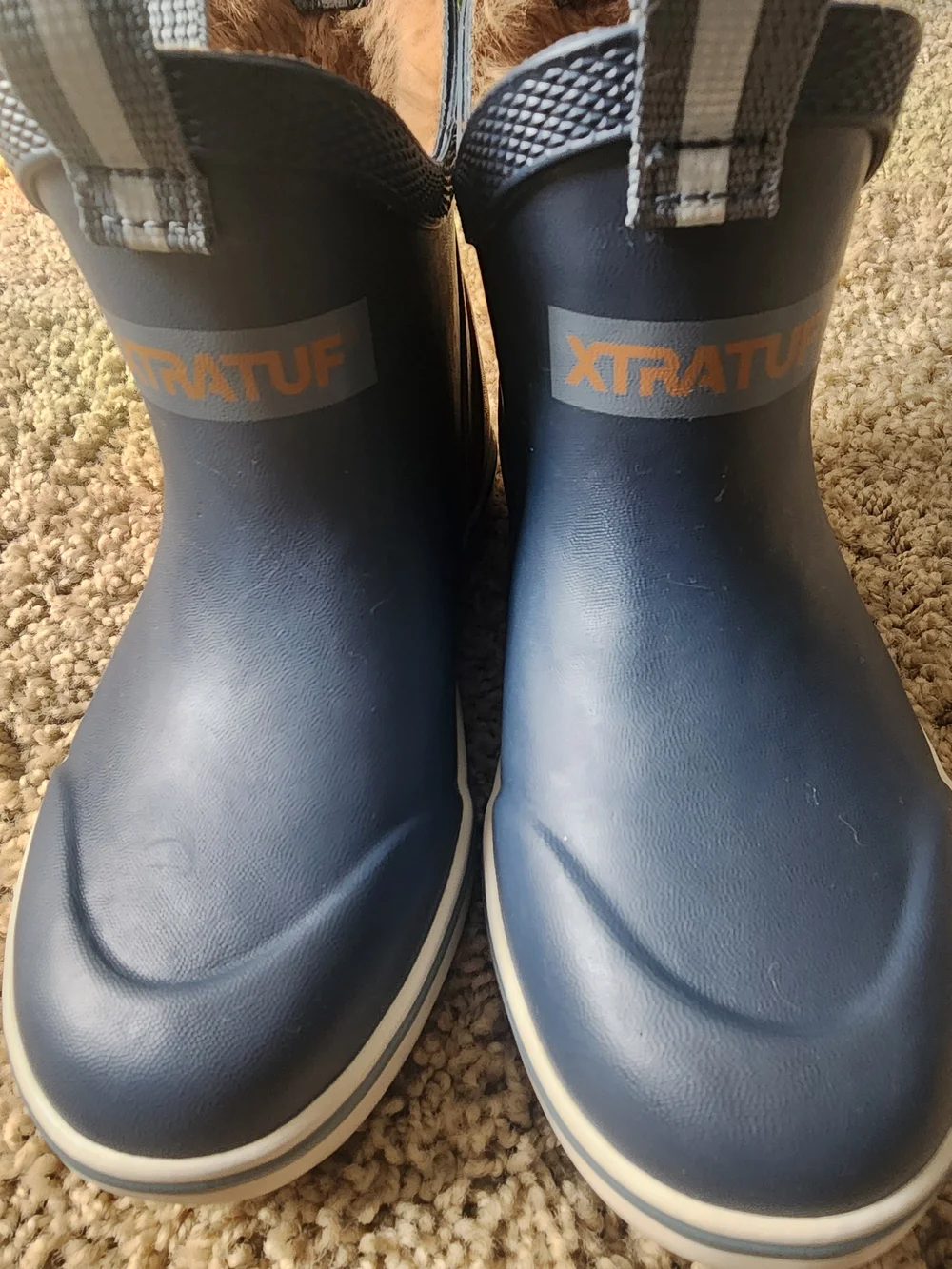 Xtratuf Kids Faux Fur Lined Navy and Tan Waterproof Rain & Snow Boots